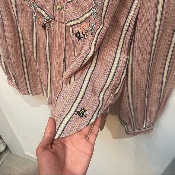 Zadig & Voltaire Pink Striped Blouse with Embellishments - Picture 5 of 11